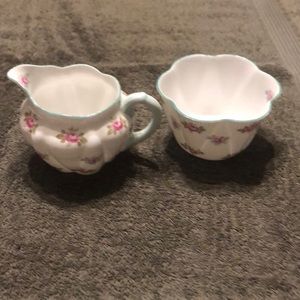 Vintage Shelley Creamer and Sugar Bowl